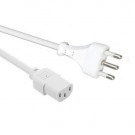Power Cord, Italy - C13, 3x 0.75mm², White, 1.8m