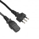 Power Cord, Italy - C13, 3x 1.00mm², Black, 2.5m