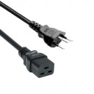 Power Cord, Switserland - C19, 3x 1.50mm², Black, 2.5m