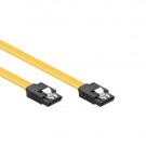 SATA Cable, 7-pin + Clip, Yellow, 0.7m