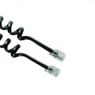 Modular Spiral Cable, RJ10 - RJ10, 1:1, Black, 2m