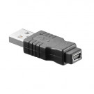 USB 2.0 Adaptor, USB-A male - USB-miniB5 female, Black