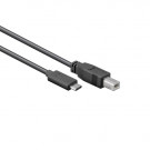 USB 2.0 Cable, C - B male, Black, 1m