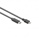 USB 2.0 Cable, C - Micro-B male, Black, 1m