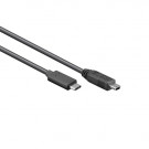 USB 2.0 Cable, C - Mini-B male, Black, 1m