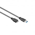 USB 3.0 Cable, A - Micro-A, Black, 0.5m