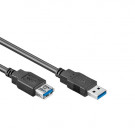 USB 3.0 Extension Cable, A - A, Black, 0.5m