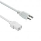 Power Cord, America (US) - C13, 3x AWG18, White, 1.8m