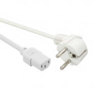 Power Cord, Schuko Angled - C13, 3x 0.75mm², White, 1.8m